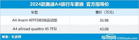 2024款奥迪A4旅行车上市 售35.98万元起