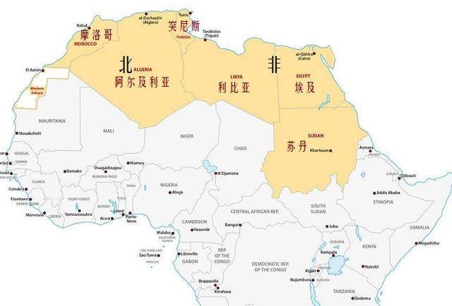 北非有哪些国家？北非包括哪些国家？北非国家分布地图